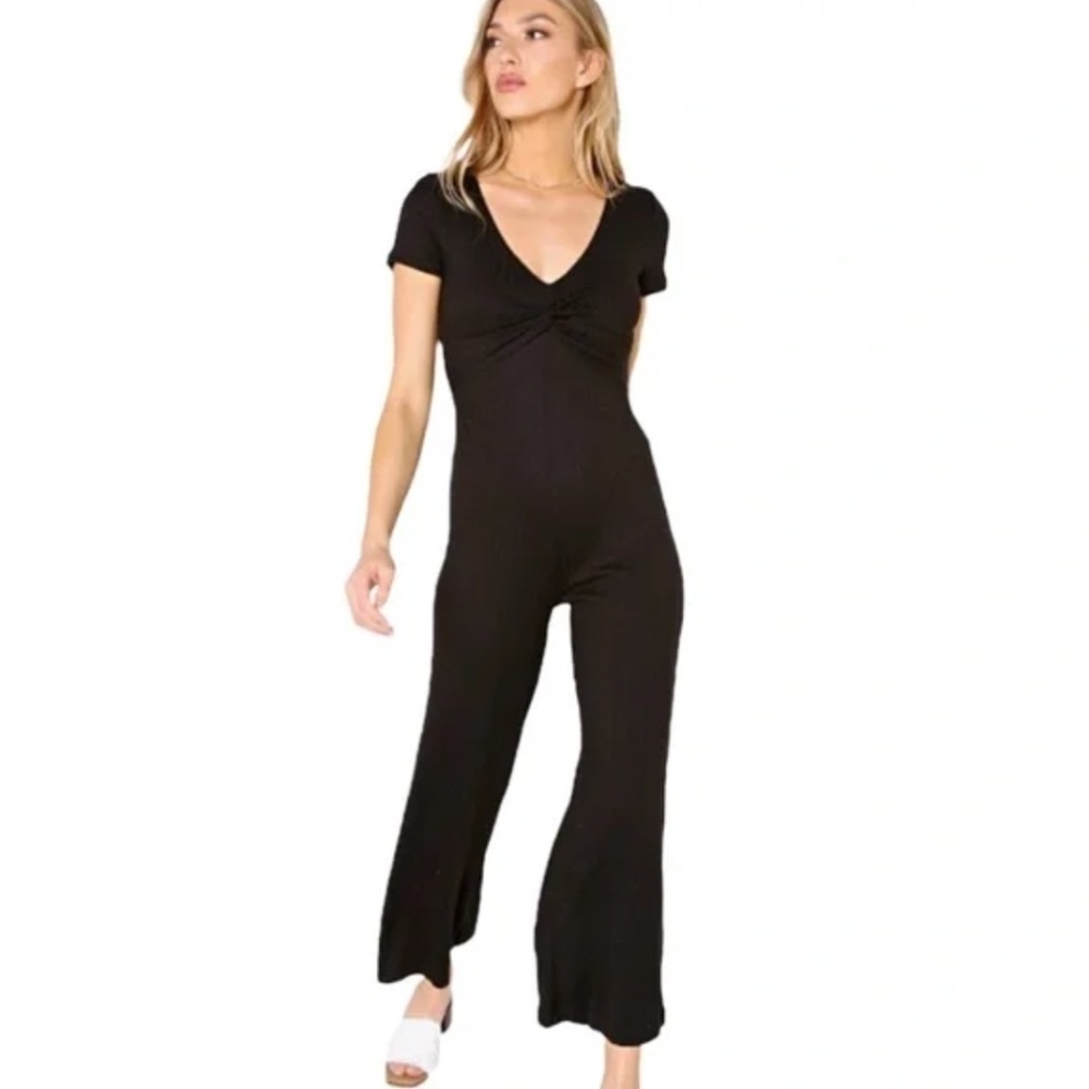L*Space Jasmine XS Black Stretch‎ Comfy Jumpsuit